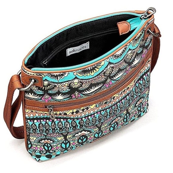 Sakroots Woman’s Hippie Chic Coated Canvas Multicolor Crossbody Bag - Picture 3 of 12
